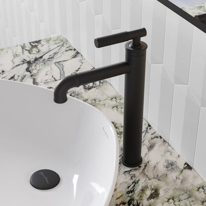 Swiss Madison Avallon single hole bathroom faucet in Matte Black, SM-BF91MB