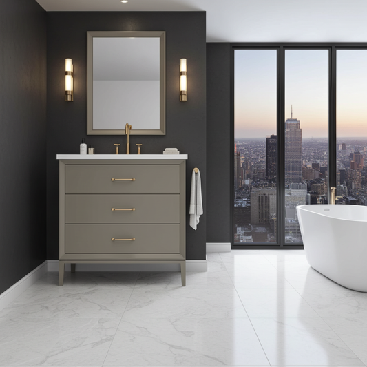 Vanderloc Alexandra Three-Drawer Single Bath Vanity - Vanderloc bathroom vanity